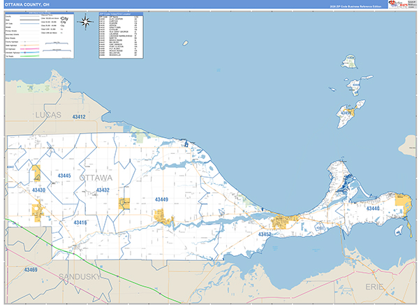 Ottawa County, OH Zip Code Map