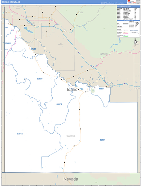 Owyhee County, ID Zip Code Map