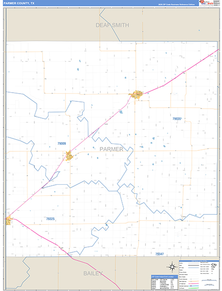 Parmer County, TX Zip Code Map