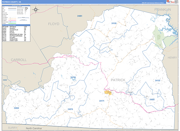 Patrick County, VA Zip Code Map