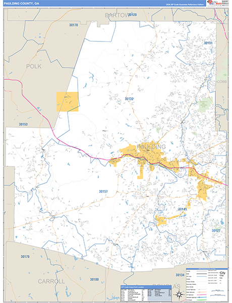 Paulding County, GA Zip Code Map