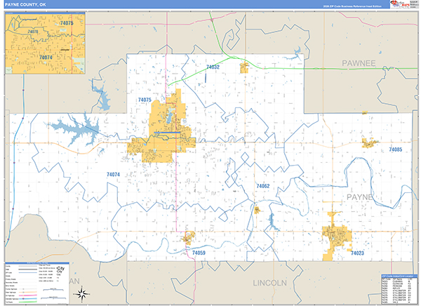 Payne County, OK Zip Code Map