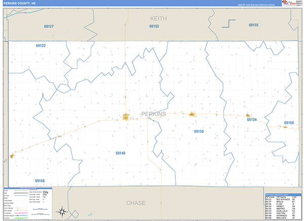 Perkins County, NE Zip Code Map