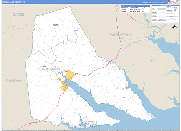 Perquimans County, NC Zip Code Map