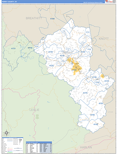 Perry County, KY Zip Code Map