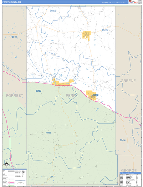 Perry County, MS Zip Code Map