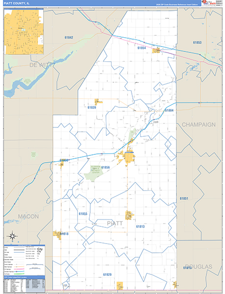 Piatt County, IL Zip Code Map