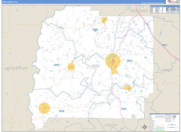 Pike County, GA Zip Code Map