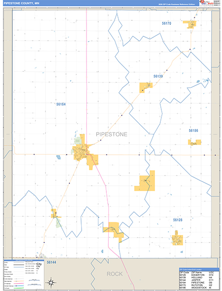 Pipestone County, MN Zip Code Map