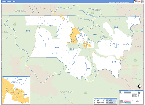 Pitkin County, CO Zip Code Map
