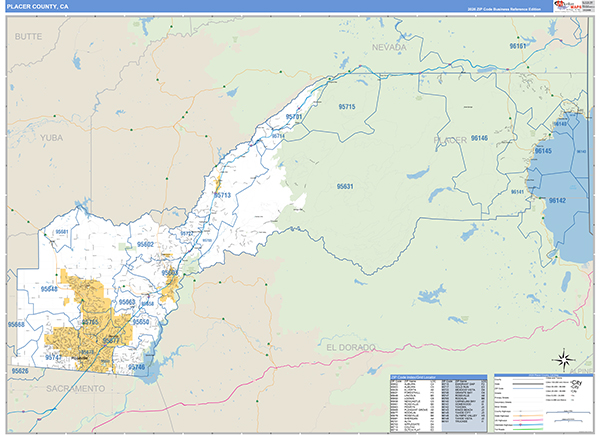 Placer County, CA Map Basic Style