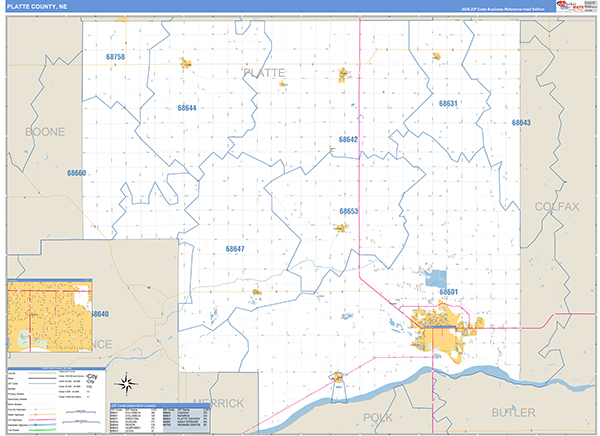 Platte County, NE Zip Code Map
