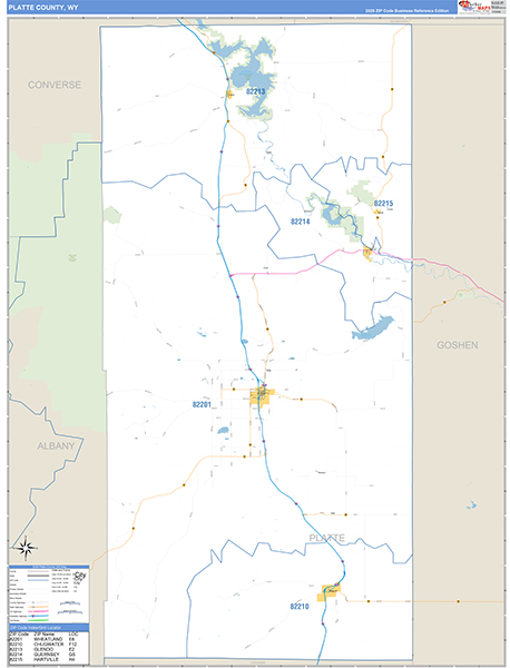 Platte County, WY Zip Code Map