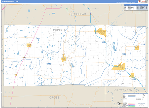 Poinsett County, AR Zip Code Map