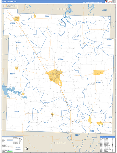 Polk County, MO Map Basic Style