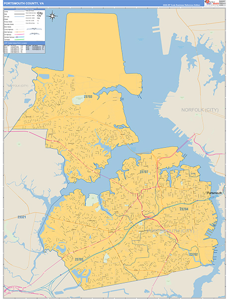 Portsmouth County, VA Zip Code Map