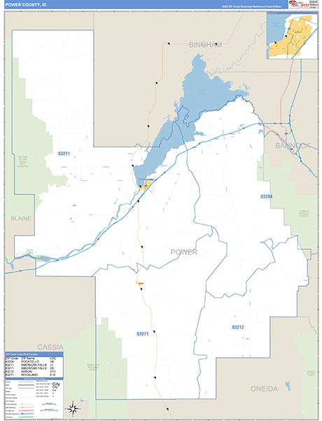Power County, ID Zip Code Map