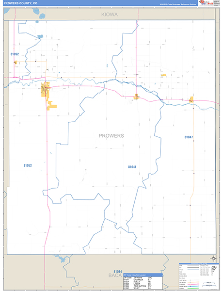 Prowers County, CO Zip Code Map