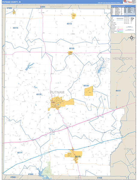 Putnam County, IN Zip Code Map
