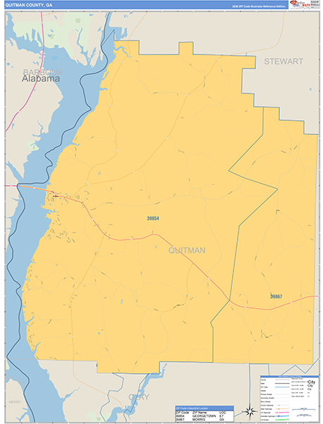 Quitman County, GA Zip Code Map