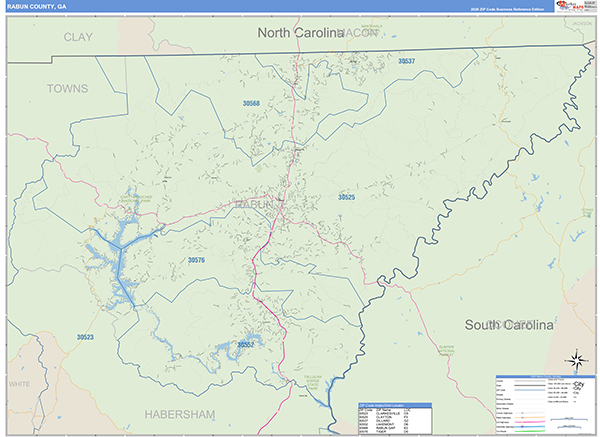 Rabun County, GA Zip Code Map