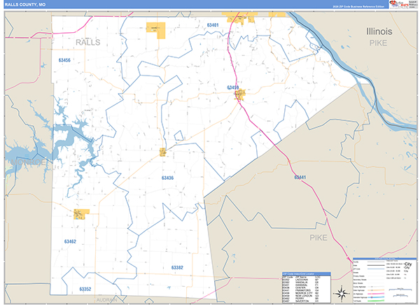 Ralls County, MO Map Basic Style