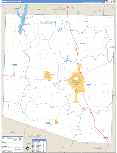 Randolph County, MO Map Basic Style