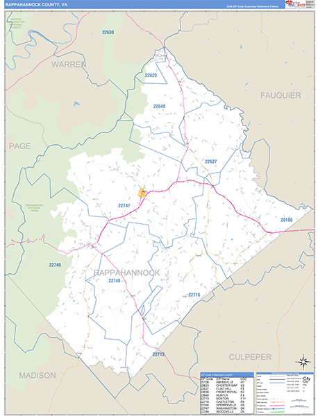 Rappahannock County, VA Zip Code Map