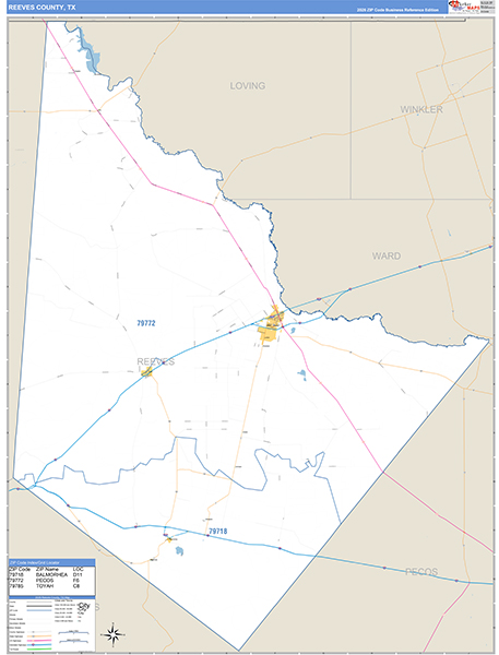 Reeves County, TX Zip Code Map