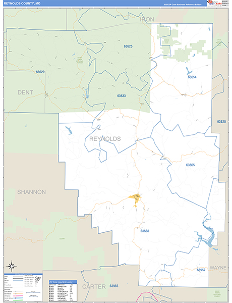 Reynolds County, MO Map Basic Style