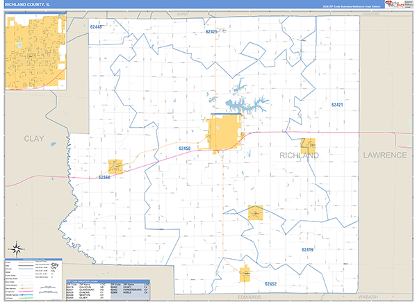 Richland County, IL Zip Code Map