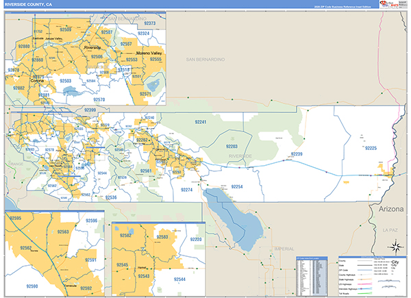 Riverside County, CA Map Basic Style
