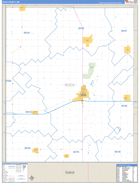 Rock County, MN Zip Code Map