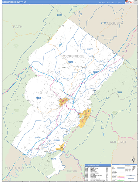 Rockbridge County, VA Zip Code Map