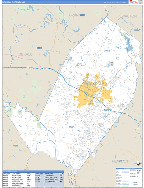 Rockdale County, GA Zip Code Map