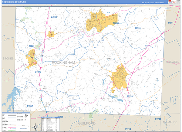 Rockingham County, NC Zip Code Map