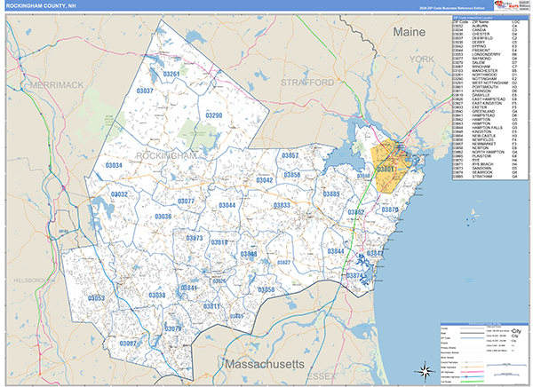 Rockingham County, NH Zip Code Map