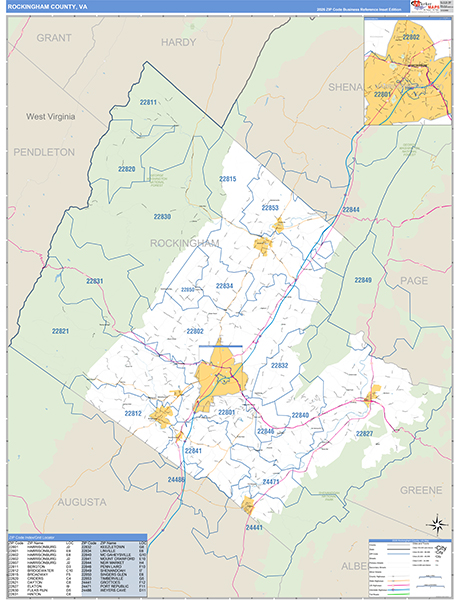 Rockingham County, VA Zip Code Map