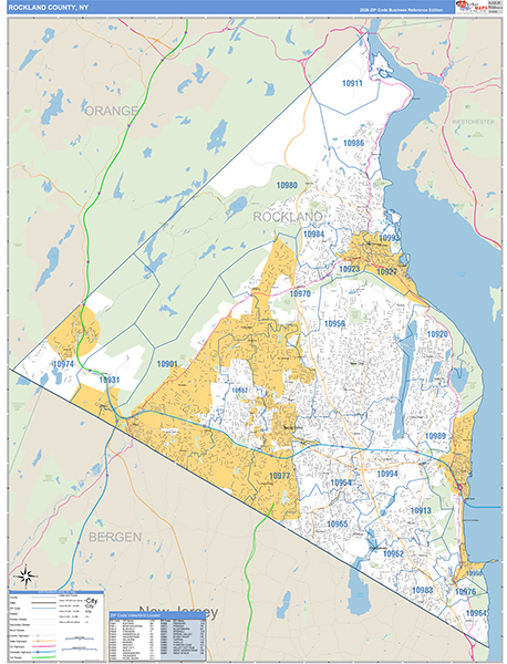 Rockland County, NY Zip Code Map