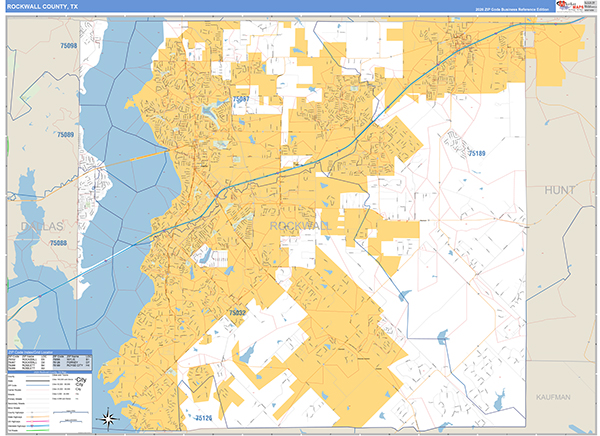 Rockwall County, TX Zip Code Map