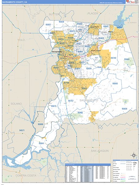 Sacramento County, CA Map Basic Style