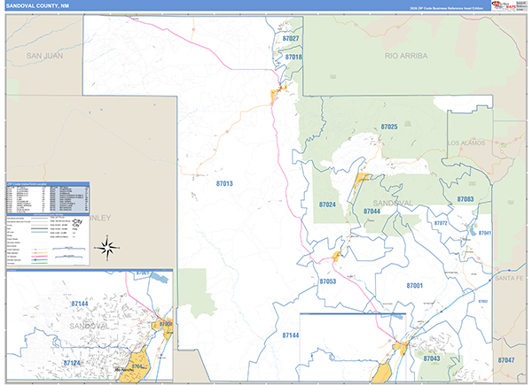 Sandoval County, NM Zip Code Map