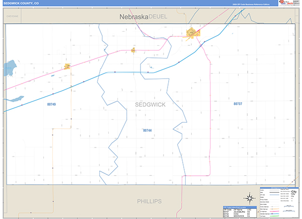Sedgwick County, CO Zip Code Map