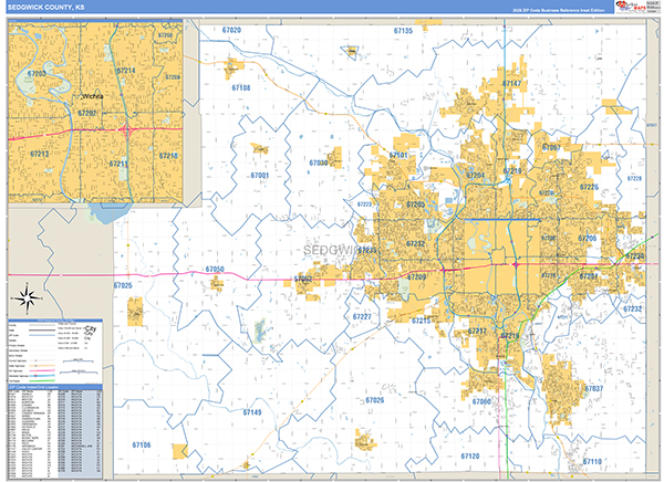 Sedgwick County, KS Wall Map