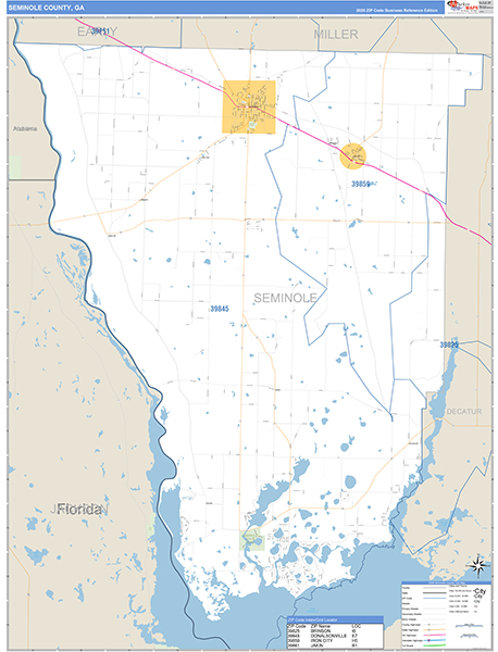 Seminole County, GA Zip Code Map