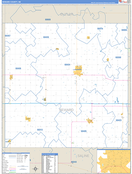 Seward County, NE Zip Code Map