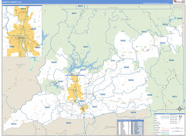 Shasta County, CA Map Basic Style