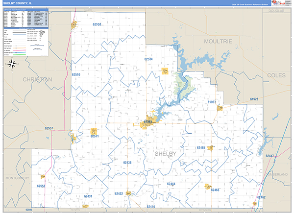 Shelby County, IL Zip Code Map