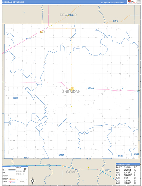 Sheridan County, KS Zip Code Map