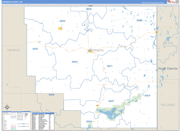 Sheridan County, MT Zip Code Map